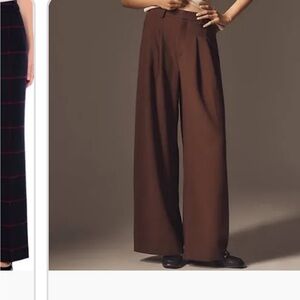 Self-Portrait Camel Wide-Leg Chinos